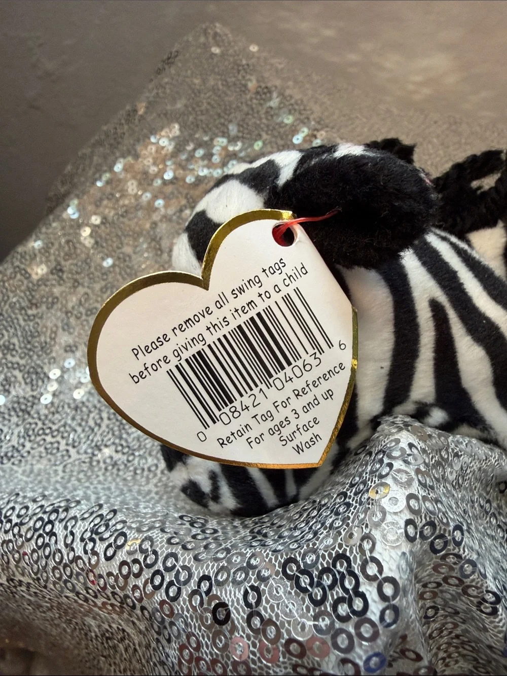 NWT Ty Ziggy the Zebra Plush Beanie Baby - Black and White Stripes